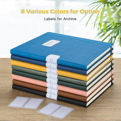 Lined Journal Notebook, 8.5" x 11" Hardcover Leather Notebook for Work, Wide Ruled Notebook Journal for Women Men, 192 Thick Paper, Lay Flat, 2 Pockets, A4 Large Journals for Writing, Yellow Notebook