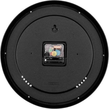 Lumuasky 14 Inch Wall Clock Battery Operated Silent Non-Ticking Large Analog Classic Round Clock for Office, Home, Kitchen, Bedroom, School, Living Room (Black)