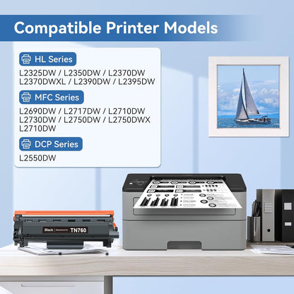 MYTONER TN760 TN730 Toner Cartridge Compatible Replacement for Brother TN-760 TN-730 Toner to use with MFC-L2690DW 2717DW HL-L2350DW HL-L2395DW MFC-L2750DW MFC-L2710DW DCP-L2550DW (Black, 1 Pack)