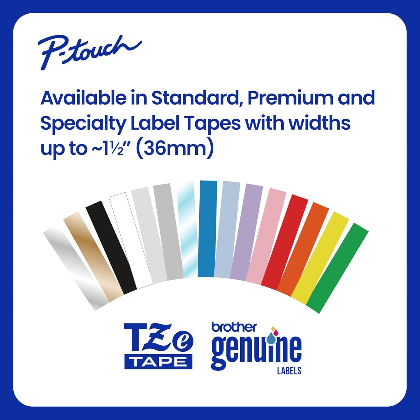 Brother Genuine P-Touch TZe White Print on Satin Gold Label Tape (TZeMQ835), Laminated,1/2in x 16.4ft (12mm x 5m), for Select P-Touch Label Makers, Durable, Water-Resistant, Indoor/Outdoor Use