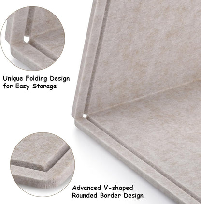 Large Bulletin Board, Foldable 60x36 Inches Cork Board Alternative, Large Felt Board Decorative Pin Board for Wall, Foldable Photo Board Self-Adhesive Vision Board with 36 Pushpins Light Khaki