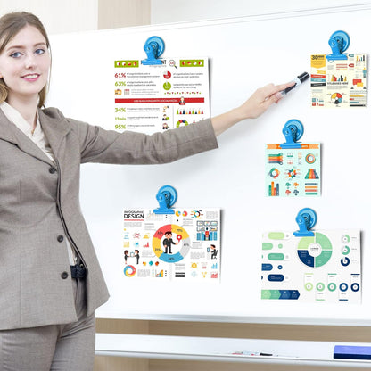 VNDUEEY 20 Pack Magnetic Paper Clip Dispenser Holder, Paperclip Dispenser for Desk, School, Office, Fridge Magnets Refrigerator Magnets, Magnet Clips for Whiteboard Locker (Blue) ﻿