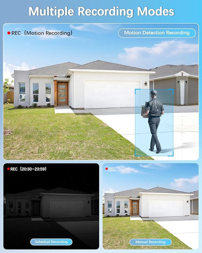 【90ft Super Night Vision】 3K Outdoor Wired Security Camera System, Home Video Surveillance Systems, CCTV Cameras with DVR Recorder
