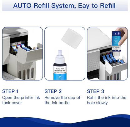 542 Ink Refill Bottles for EcoTank Pro ET-16600, ET-5150, ET-5170, ET-5180, ET-5800, ET-5850, ET-5880, ET-16650, Workforce ST-C8000, ST-C8090（BK C M Y）