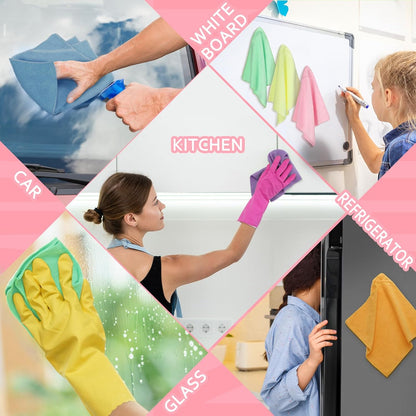 Gerrii 8 Pcs Magnetic Cleaning Cloth Dry Erasers for White Boards Compatible with Most Whiteboards Dry Erase Reusable Microfiber Cloth Eraser 12 x 12 Inch(Pastel Color)