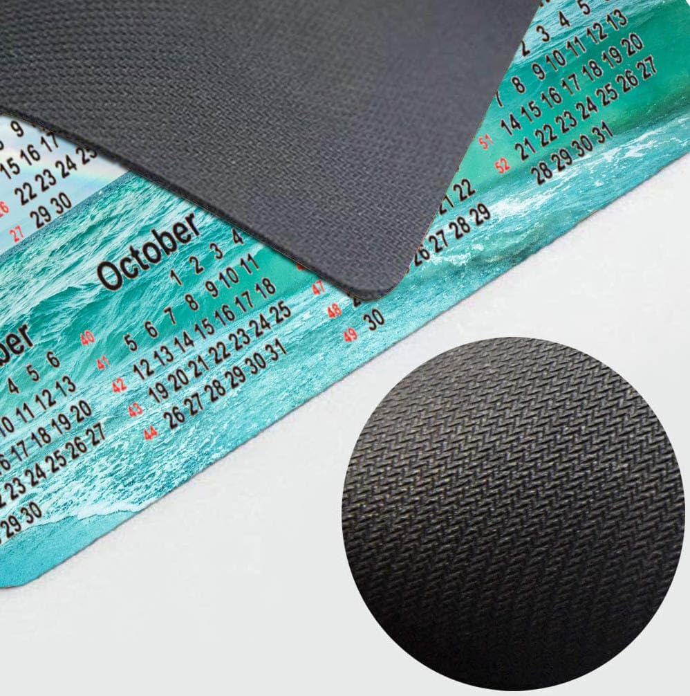 Calendar Mouse pad, 2025 Calendar Seawater Background Natural Rubber Quality Creative Gaming Mouse Pad Rectangle Mouse Personalized Desk Mouse Pad 9.5 inch x 7.9 inch