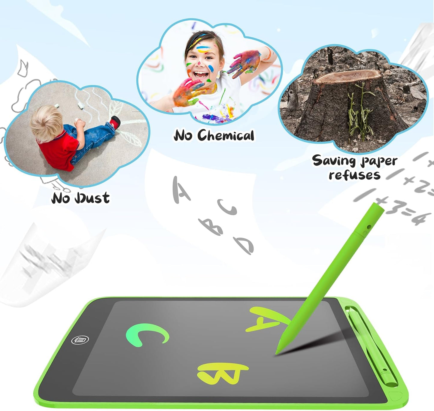 SOOOO LCD Writing Tablet for Kids 10 Inch, 2 Pack Colorful Doodle Board for 3 4 5 6 7 8 9 10 Year Old Kids, Sensory Toys Educational Sketch Pad Toys for Toddler Girls Boys Learning (Green+Pink)