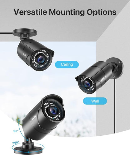 ZOSI 1080P HD 1920TVL Hybrid 4-in-1 TVI/CVI/AHD/960H CVBS CCTV Surveillance Weatherproof Bullet Security Camera Outdoor Indoor,120ft Night Vision,For HD-TVI,AHD,CVI and CVBS/960H analog DVR