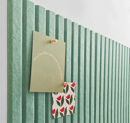 Large Cork Board for Office, 8 Pack Felt Wall Tiles with Slat Wall Paneling and Safe Removable Adhesive Tabs, Felt Bulletin Board Pin Board Cork Boards for Walls (Sage Green)