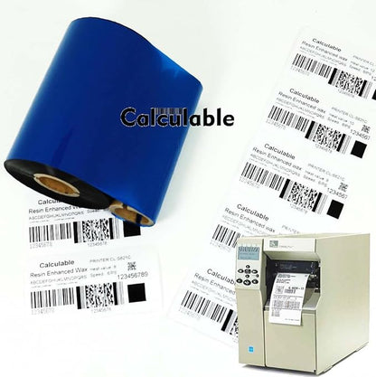 3 Count Pack 4.33" x 1476' Thermal Wax Ribbon Enhanced Wax Resin for Zebra Desktop Printer S4M Z4M 105SE 105S 105SL 105SLPlus 160S S500 S600