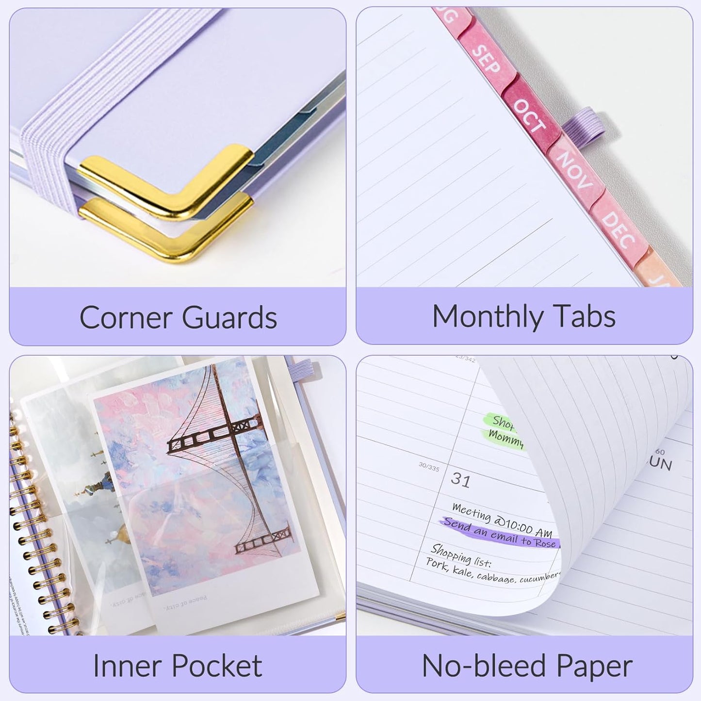 Jul 2025 - Dec 2026 Planner, Forvencer Academic Planner 2025-2026, 18 Month Daily Planner, 6" x 8", Weekly & Monthly Agenda Book, Hardcover Calendar Book, School Supplies for Student Teacher, Beige