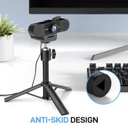 EMEET C960 Webcam with Tripod, 1080P Webcam with Microphone, Adjustable Height Mini Tripod, C960 Web Camera with Privacy Cover, Plug & Play with Stand for Zoom/Skype/YouTube/FaceTime