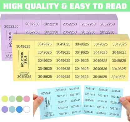 Kosiz 1000 Sheets 25 Bid Raffle Ticket Numbers - Chinese Auction Ticket Sheets for Events, Church (Light Color)