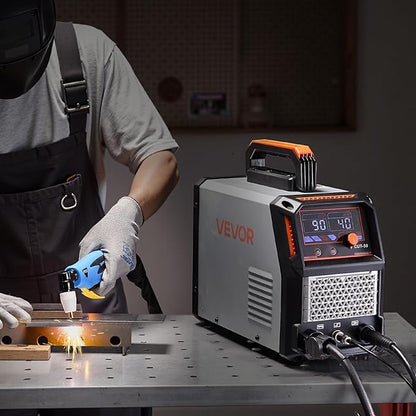 VEVOR Plasma Cutter, 50A Plasma Cutting Machine, 110V/220V Dual Voltage Digital Display IGBT Inverter - with 2T/4T Function & Adjustable PA/PT Time for Home Repairs, Workshops