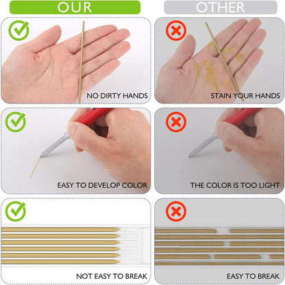 Spakon 60 Pcs 2.8mm Lead Refill Carpenter Construction Pencils Marker Lead Refills Dry Mechanical Woodworking Pencil Tools for Writing Drawing Drafting (Silver,Gold)