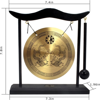 Zen Art Brass Feng Shui Desktop Gong H1303