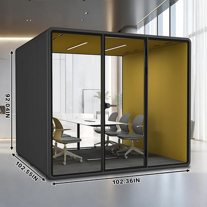 Office Sound Booth with Audio Privacy - Portable Soundproof Pod with Human Body Sensor,Soundproof Room with Light,Ventilation,Socket for Meetings,Report Presentations