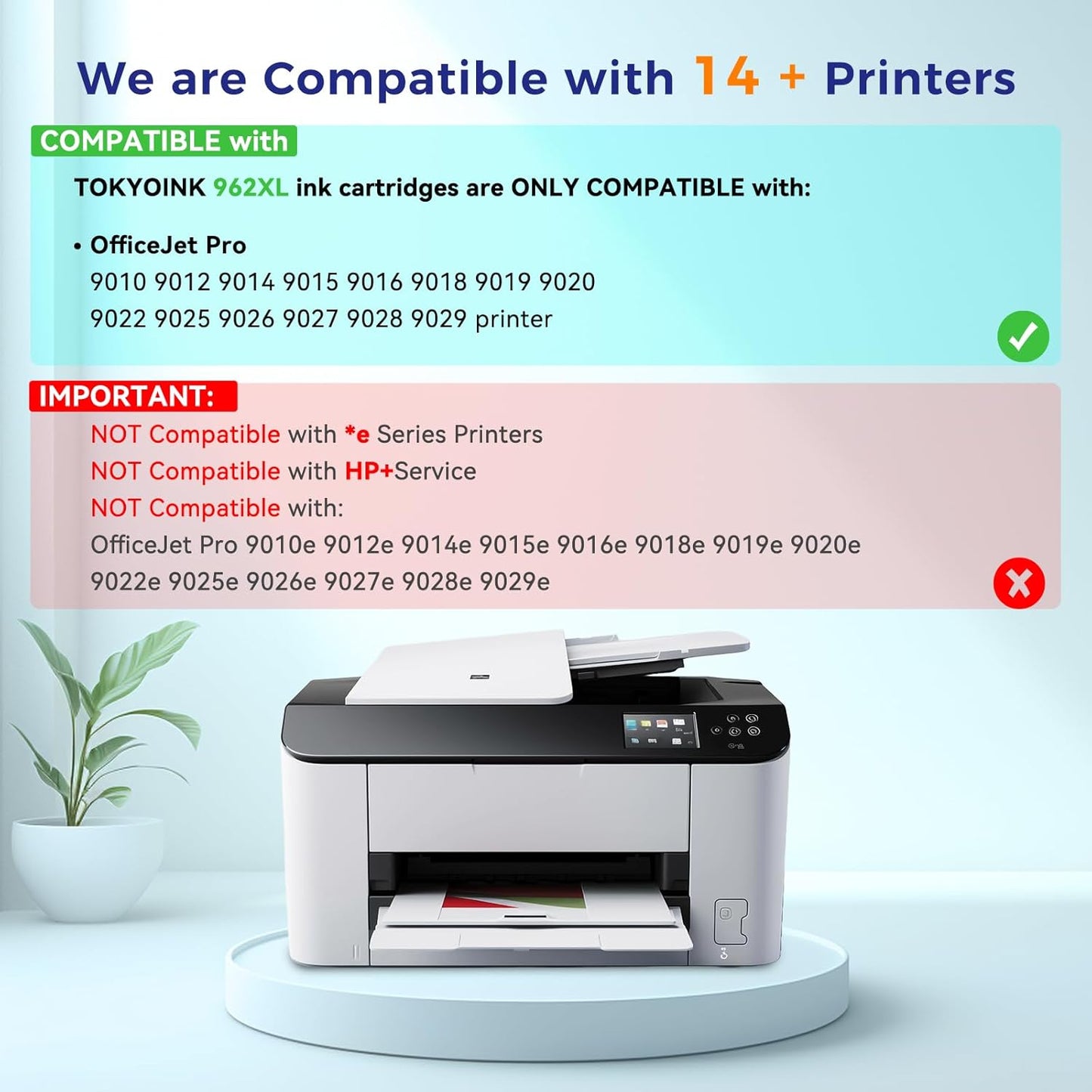 962 962XL Ink Cartridges for HP Printers Replacement for HP 962XL Ink Cartridges Combo Pack HP962 HP962XL Work for OfficeJet Pro 9010 Ink Cartridge 9015 9018 9020 Printers, Black & Color