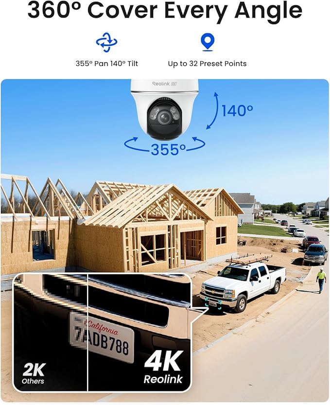 REOLINK 4K 4G LTE 360° Cellular Security Camera 2-Cam Bundle, Go PT Ultra Kit+Daul-Lens TrackMix LTE Kit, No WiFi Solar Powered, 8MP Pan Tilt, Smart Detection, Color Night Vision, SIM Card Included