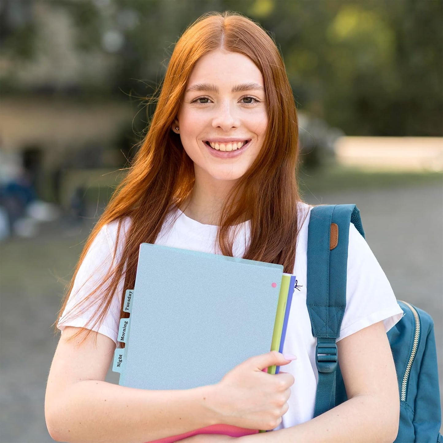 3 Ring Blue Binder Dividers with 8-Tabs, A4 Blue Binder Dividers, Sturdy Plastic Divider, Aesthetic Divider for Binders, Suitable for Notebooks and Binders, 3 Hole Punch