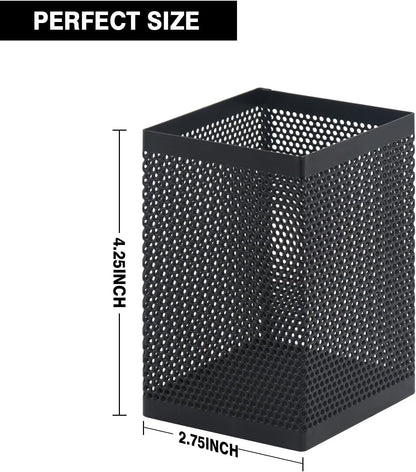 Comix Mesh Pen Holder Desk, Wire Pencil Holder with Foam Pad and Non-Slip Bottom Office Supplies Desk Organizer for Home Office School, 1 Pack
