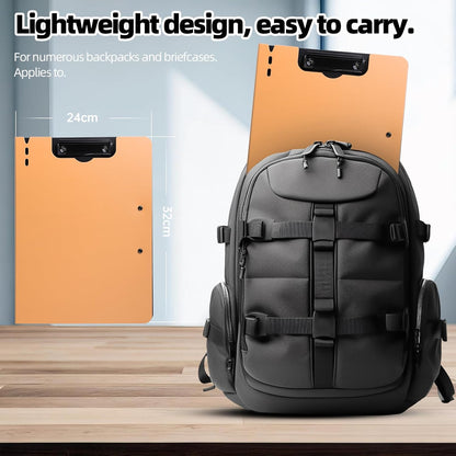 Clipboard Folder, 2 Pcs A4 Foldable Clipboard with Horizontal and Vertical Double Metal Clips, 360 Degree Foldable Binder Clipboards with Pen Holder, File Cover Work Folder Clipboards, Orange