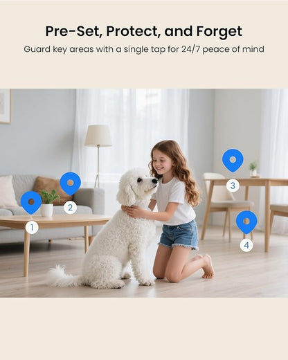 4K 8MP Indoor Security Camera, WiFi Camera with 64GB Memory Card, 360° Pan/Tilt IP Surveillance Camera, Auto Tracking, AI Human/Baby Cry/Pet Detection, Night Vision, 2-Way Audio