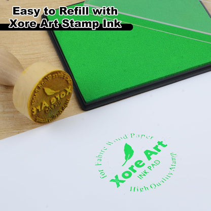 5"x4'' Large Ink Pad Washable Stamp Ink Pad for Baby Footprint Handprint with 30ml Premium Refill Ink (Light Green)