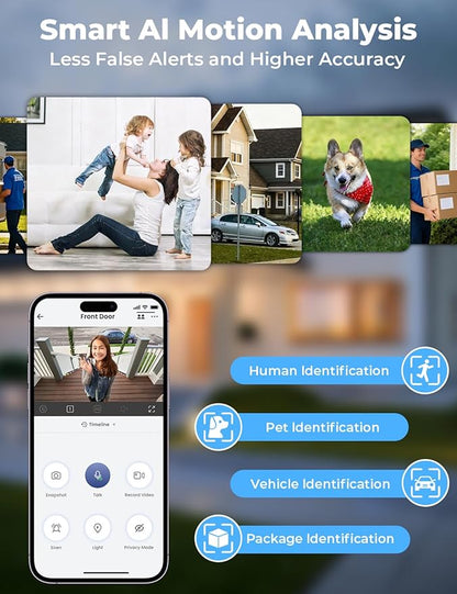 Security Cameras Wireless Outdoor,5G/2.4G WiFi Home Security System with 2-Cams Kit Solar Cameras for Home Security 2K,180-Day Battery,Local Storage & No Subscription 128GB Memory Card