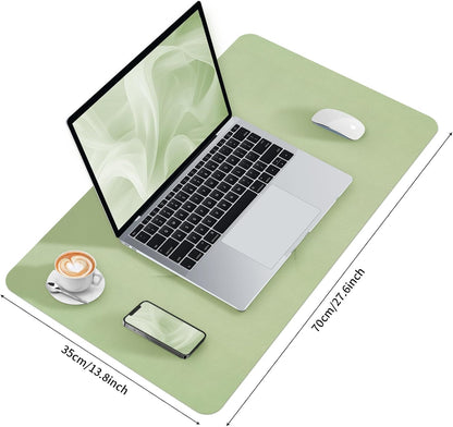 Bloss Green Desk Mat, Mouse Pad, Waterproof Leather Desk Pad, Desk Matt for Desktop, Non-Slip Desk Pad Mat for Office Work/Home (27.6 x 13.8 Inches)