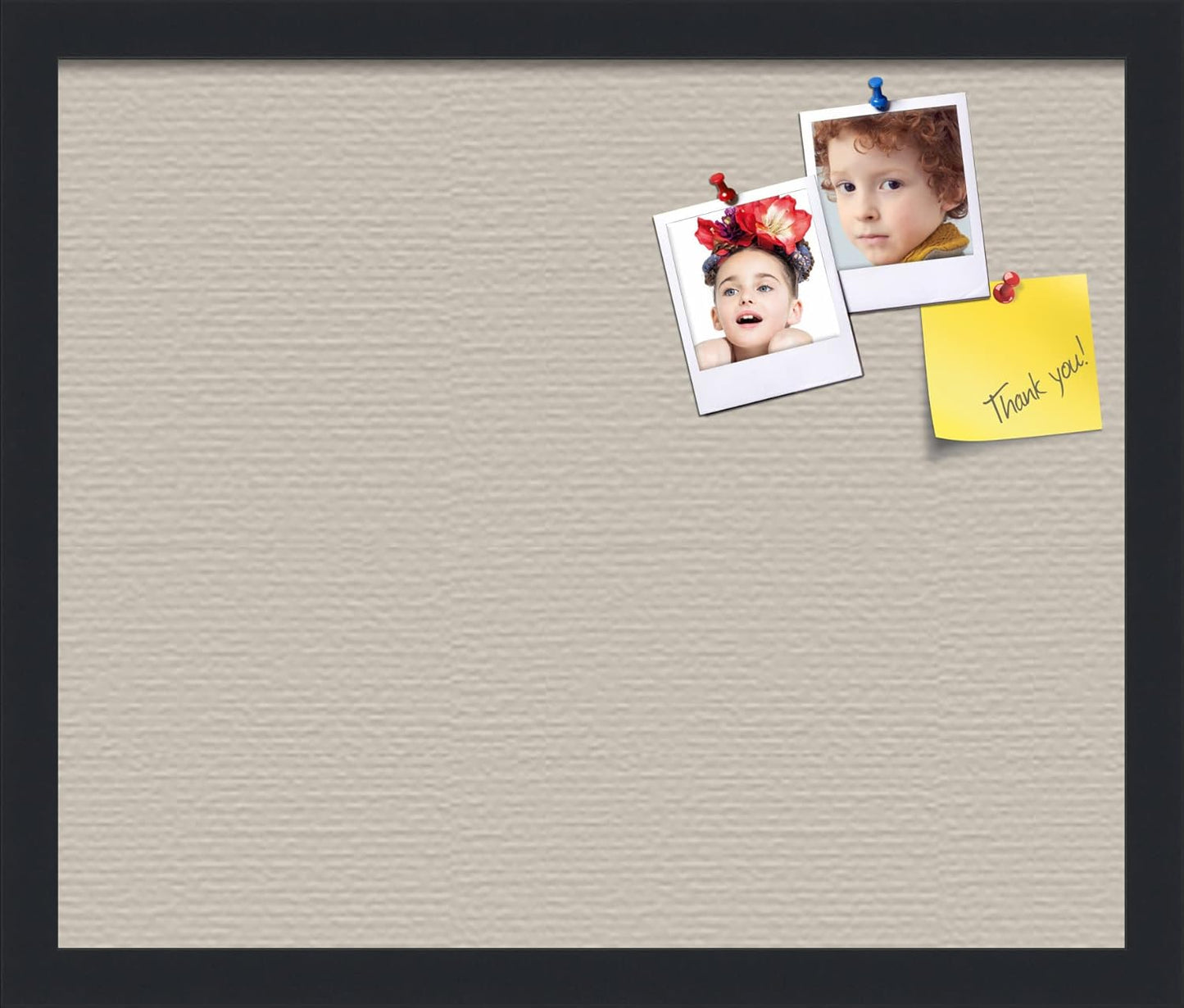 PinPix 18x15 Inch Cork Bulletin Board. This Decorative Framed Pin Board Comes with Desert Pastel Design and a Satin Black Frame. Ideal for Home Office Decor or Message Board (PinPix-1815)