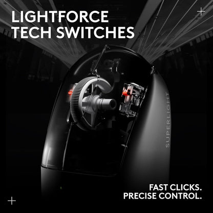 Logitech G PRO X SUPERLIGHT 2 Wireless Gaming Mouse, 60g Pro-Grade with 5 Programmable Buttons, 44k DPI Sensor, 8kHz Report Rate, USB-C Charging for PC/Mac - White