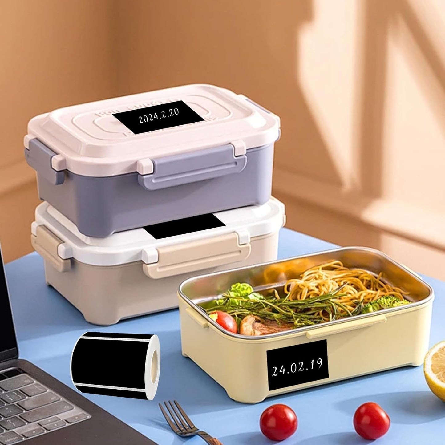 Starboling Chalkboard Labels,300 Pcs 2.4x1.6inch Square Label Chalk Stickers with White Chalk Marker,Reusable Waterproof Blackboard Stickers,for Jars,Bottles,Storage Bins