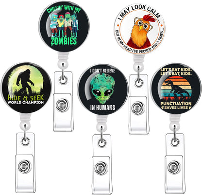 16pcs Badge Reels Retractable Badge Holders,Id Badge Holders Retractable with Clip,Cute Badge Reel for Men,Women,Girls 09