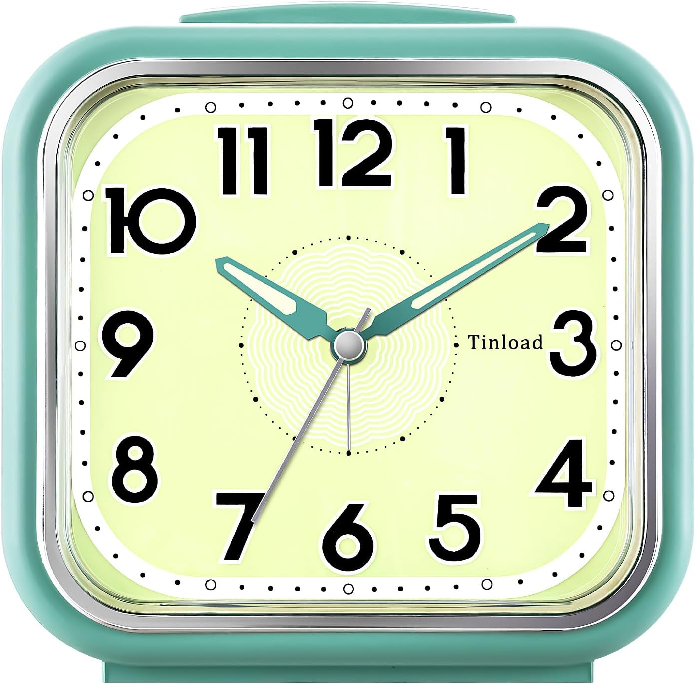 5.5" Large Analog Alarm Clock Silent Non Ticking, Glow in Dark dial, Gentle Wake, Beep Sounds, Increasing Volume, Battery Operated Snooze and Manual Light, Easy Set (Best for Elder)