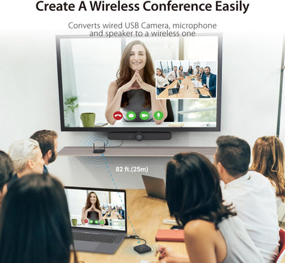 j5create Wireless Extender for USB Webcam, Microphones, or Speakers, Ideal for Streaming & Conferencing, No USB Mouse/Keyboard Compatibility (JVW120)