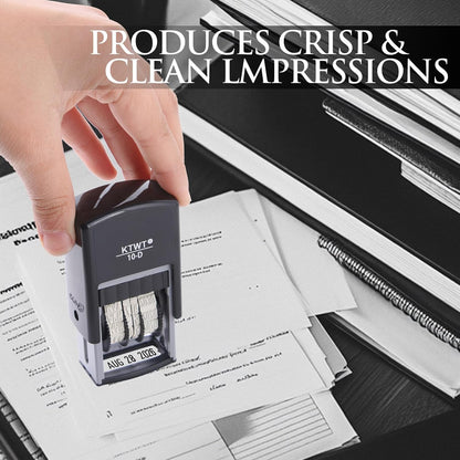 Date Stamp, Self-Inking Date Stamps, US Format MMM-DD-YYYY, Black Impression – 3/4" x 1", Self-Inking Date Stamp for Marking Office documents, Legal Papers, Bills, Mail, Teachers Correcting Homework