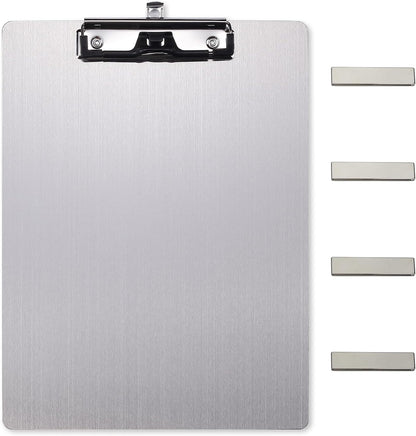 Stainless Steel Magnetic Clipboard with Pen - Multiple Sizes, Magnetic Design, Essential for Office and Home (9.2 x 12.5 Inches)
