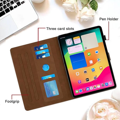 Case for Samsung Galaxy Tab S10 Plus 2024/ S9 FE Plus 5G 12.4 Inch 2023, Multi-Angle Viewing Smart Stand with Pocket Auto Wake/Sleep PU Leather Tablet Cases Flip Folio Cover Brown