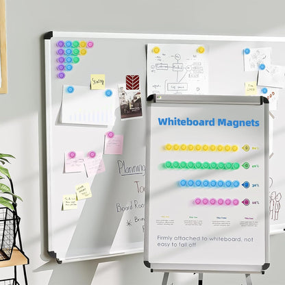 Qualsen Magnets for Whiteboard 20 Pcs, Round Fridge Magnets for Dry Board Decorative, Teacher Supplies for School, Classroom, Home, Office, Locker (Clear)