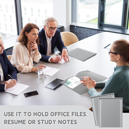 Henoyso 36 Pcs Plastic Folders with Clear Front Pockets Heavy Duty File Folders with 2 Pockets and Card Slot for Student Communication School Office Presentation Report (Dark Gray)