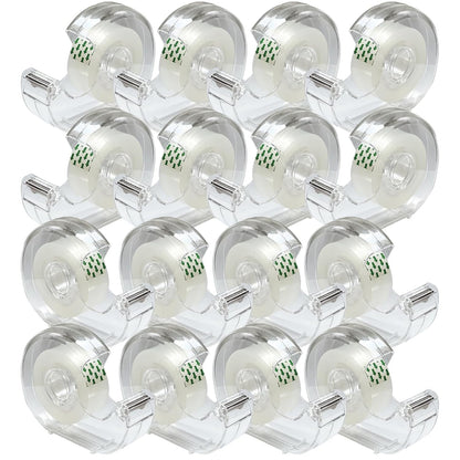 Clear Tape, Transparent Tape for Office, 3/4 in, Dispensered, 16 Packs