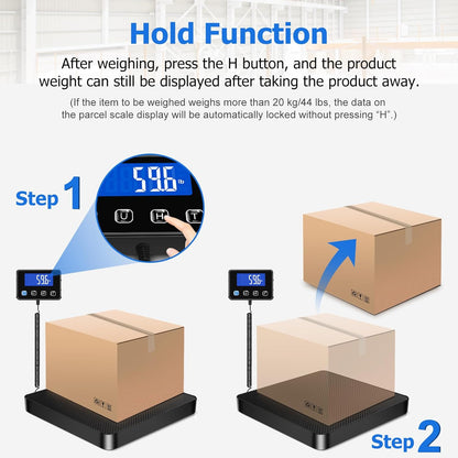 Shipping Scale, 440 lbs/0.35oz High Accurate Digital Postal Scale with Hold/Tare Function, Postage Scale for Packages, Luggage, Small Business, Home Use, Battery & Charging Cable Include