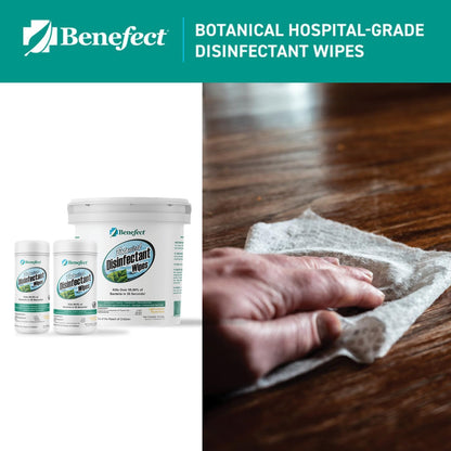 Benefect Botanical Disinfectant Wipes – 1,500 Sanitizing Wipes. 6 Pack of 250 Wipes Per Unit - High Traffic - Gym Wipes, Schools and Food Safe Cleaning (250, 6)