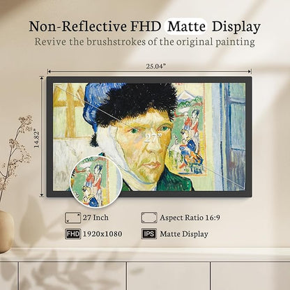 BSIMB Large Digital Picture Frame 27 Inch, 1920x1080 FHD WiFi Digital Photo Frame Electronic 32GB Display, Wall Mount Included, Share Pictures/Videos via App Easy Setup Gifts for Mom(Non-Touch), Black