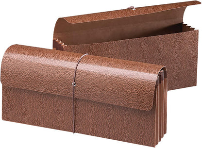 Smead Classic Expanding File Wallet with Flap and Cord Closure, 3-1/2" Expansion, 12" W x 5" H, Redrope, 10 per Box (71350)