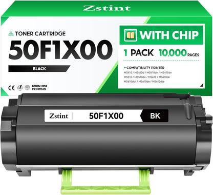 50F1X00 Toner Cartridge Black 1-Pack Extra High Yield With Chip Replacement for Lexmark 50F1X00 501X Toner Cartridge Compatible with MS410 MS510 MS610 MS415 MS610dn MS610dte Printer Ink (10,000 Pages)