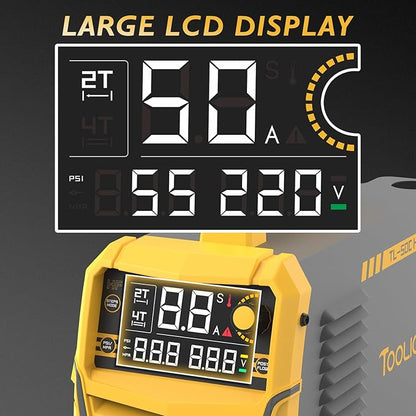 TOOLIOM Plasma Cutter, Non Touch Pilot Arc, Large LED Display 50 Amps Cutter Machine with 110/220V Dual Voltage, IGBT Maximum 3/4 Inch Clean Cut DC Inverter Cutting Machine