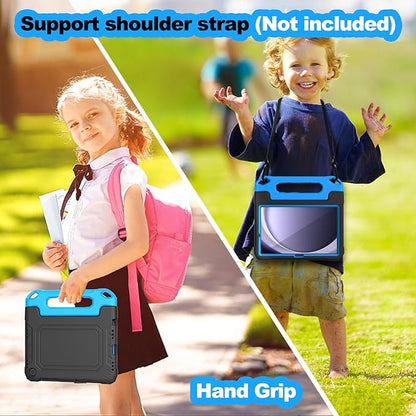 YIHE Kids Case for Samsung Galaxy Tab A11 Plus 2025 & A9 Plus 2023 11 Inch, Shockproof Handle Stand Cover with Built-in Screen Protector, Black&Blue