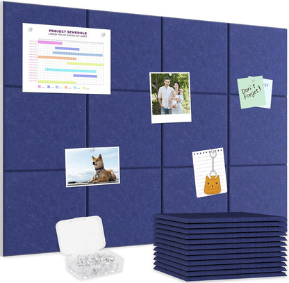 Smarpau Large Cork Board 48"x36", Bulletin Board for Walls, 12 Pack Pin Board Felt Corkboards with 35 Pushpins 50 Removable Security Stickers, Cork Boards for Office Home Decor